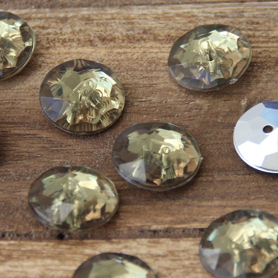 Crystal knopen met 2 gaatjes - 18 mm - Go Handmade
10