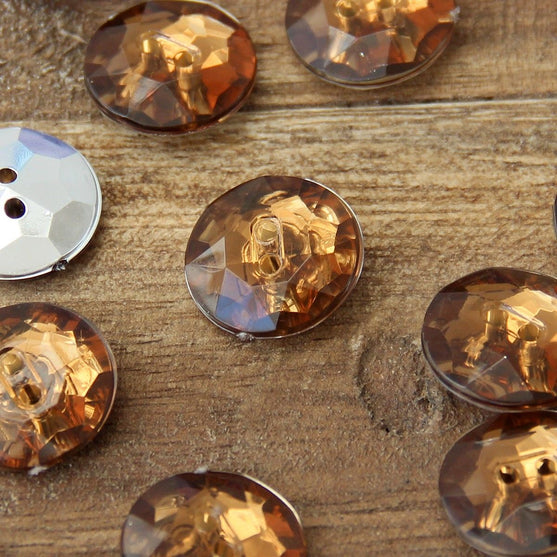 Crystal knopen met 2 gaatjes - 18 mm - Go Handmade
9