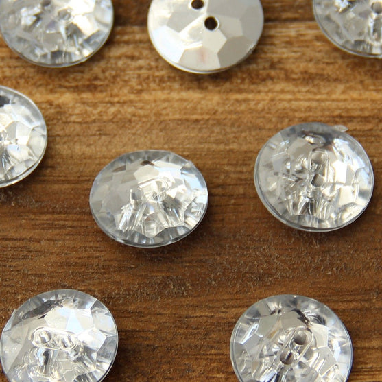 Crystal knopen met 2 gaatjes - 18 mm - Go Handmade
11