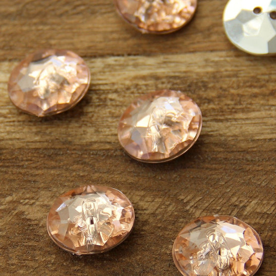 Crystal knopen met 2 gaatjes - 18 mm - Go Handmade
12