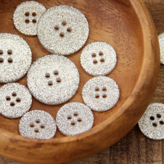 Glitter Knopen - Zilver - Meerdere maten - Go Handmade
5