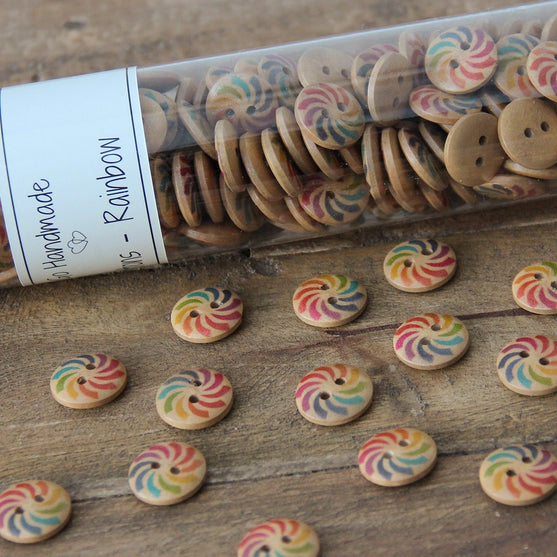 Regenboog knopen - 15 mm - Go Handmade
2