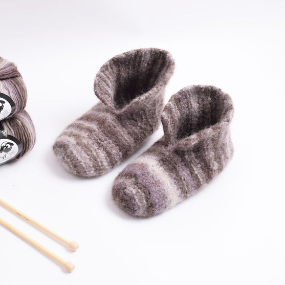 Gebreide vilten sloffen
2