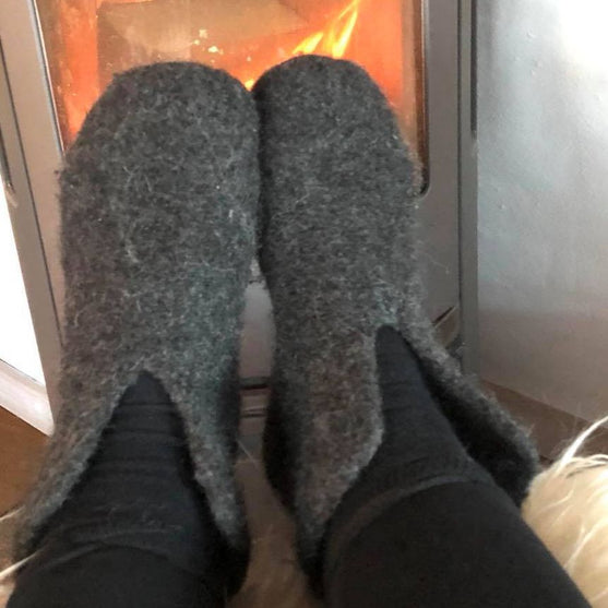 Gevilte sloffen - Gehaakt
3