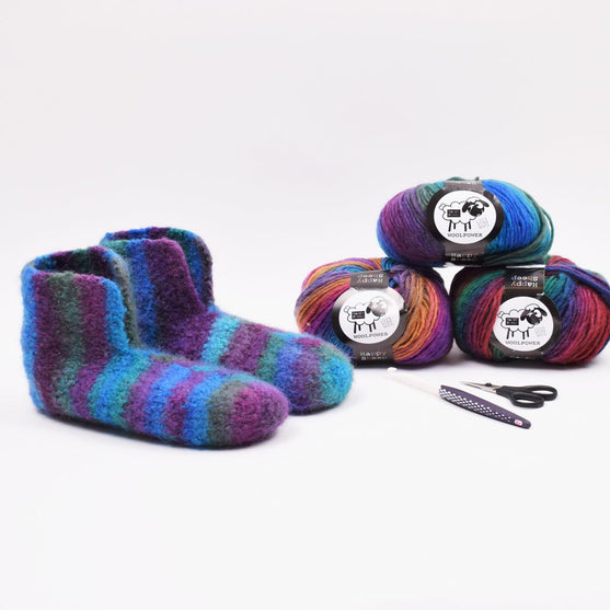 Gevilte sloffen - Gehaakt
5