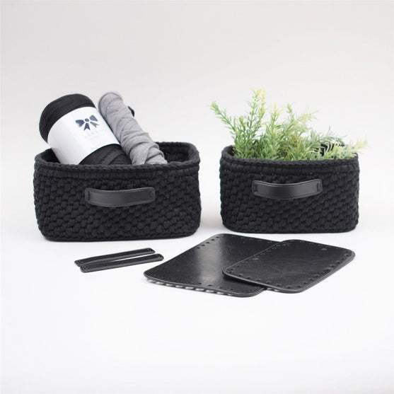 Opbergmand met leren bodem – rechthoek groot
4