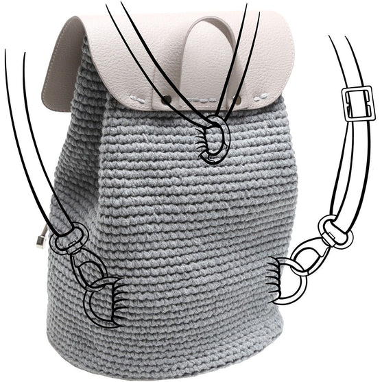 Tas Flap met magnetische knoop - Zwart/Brons - Go Handmade
8