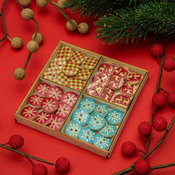 Houten knopen - Kerstmis - 18 mm - Hobbii
2