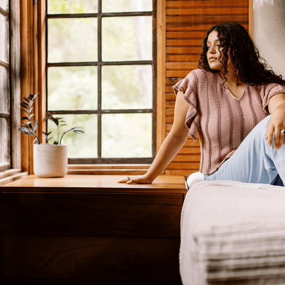 Dalle de Verre - Shirt met Ruches Mouwen
5