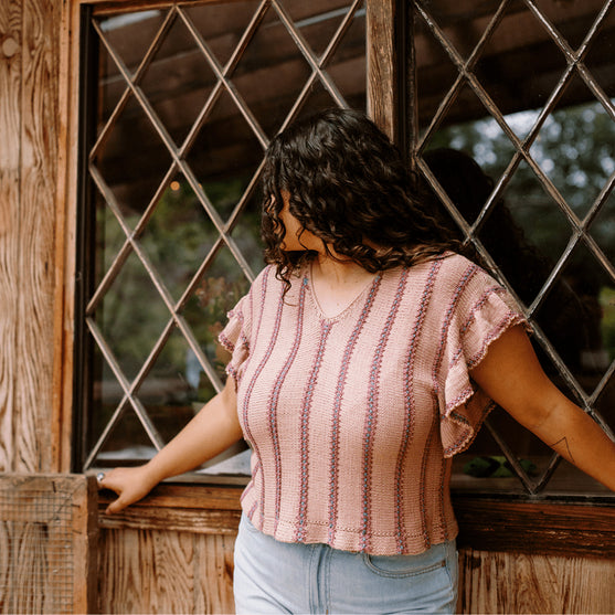 Dalle de Verre - Shirt met Ruches Mouwen
7