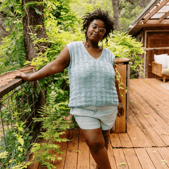 Calme Top - Mouwloze Top in Mandensteek
1