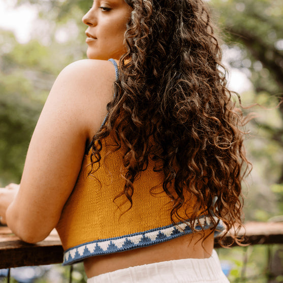 Bevelled Tank - Mouwloze Intarsia Top
2