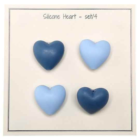 Siliconen kralen - Hart - 4 stuks - Go Handmade