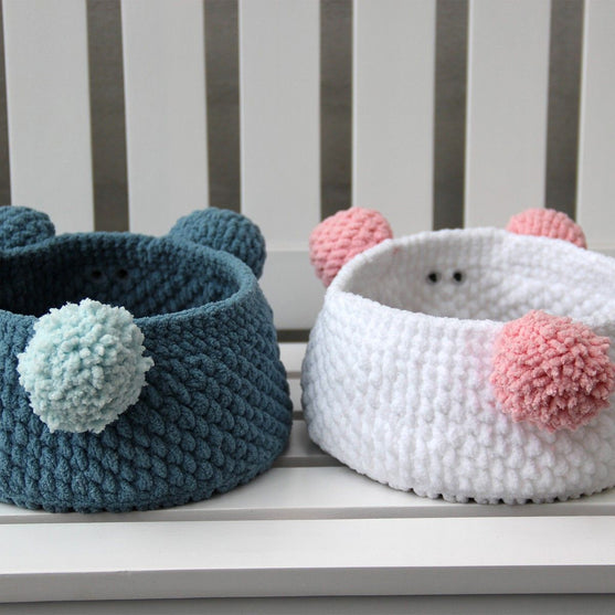 Teddy Basket met PU lederen basis
3