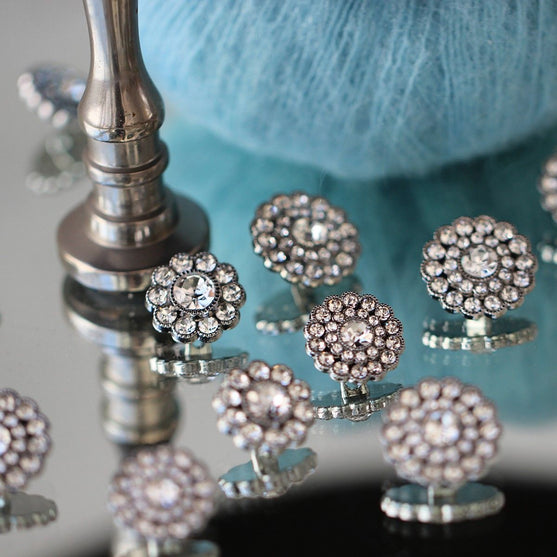 Bling Knopen - Grote stenen - Zilver - 4 stk. - Go Handmade
4