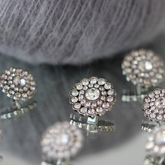 Bling Knopen - Kleine steentjes - Zilver - 4 stk. - Go Handmade
4