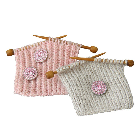 Bling Knopen - Kleine steentjes - Pink - 4 stk. - Go Handmade
4