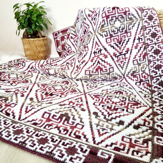 Aztecana - Mozaïek Gehaakte Deken
3