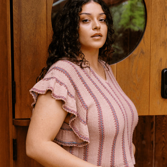 Dalle de Verre - Shirt met Ruches Mouwen
11