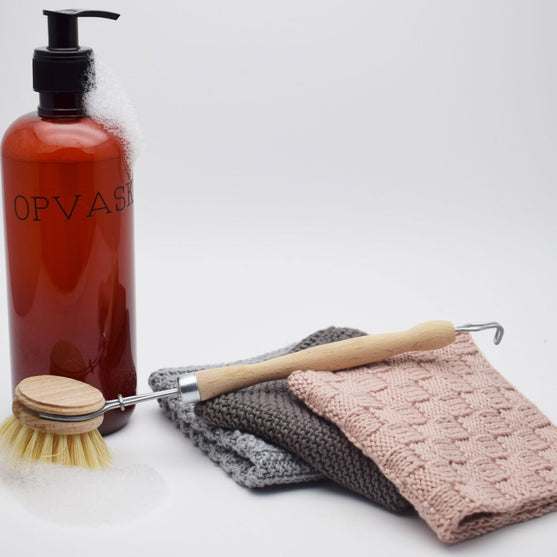 Gebreide vaatdoek - diagonale ribbels
3