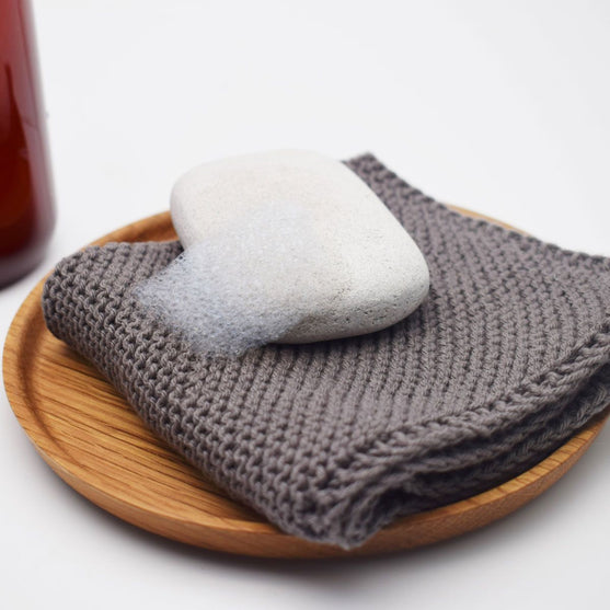 Gebreide vaatdoek - diagonale ribbels
2