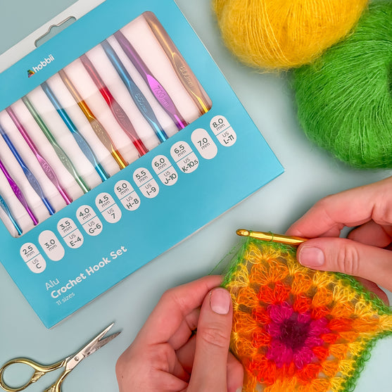 Alu Haaknaaldenset - 11 maten - Hobbii
3