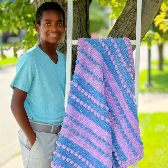 Baby Bobble Blanket - Plaid