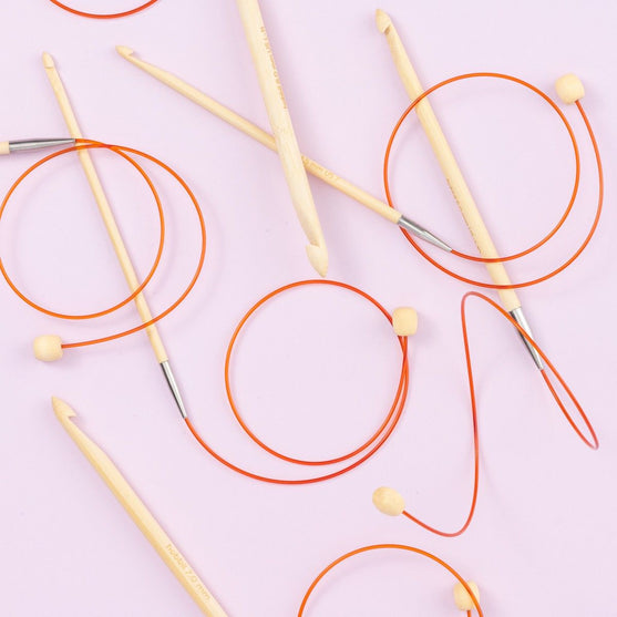 Bamboe Tunische haaknaald met kabel - 50 cm - Hobbii
4