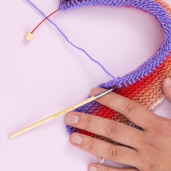 Bamboe Tunische haaknaald met kabel - 50 cm - Hobbii
3