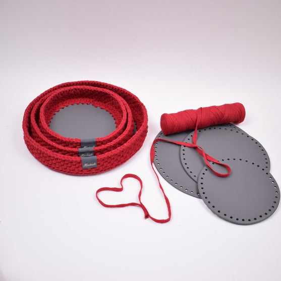 Decoratiemanden met ronde leren bodem - Kerst
2