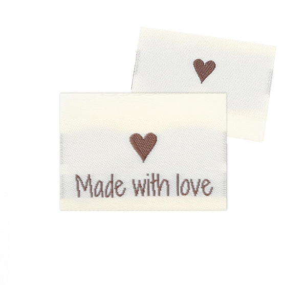 10 Labels - Made with love - 1 hartje - 3.5 cm - Go Handmade
1