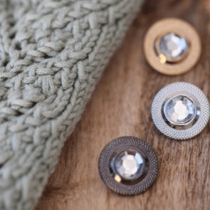 Knoopjes met strass-steen - 17 mm - 4 stuks - Go Handmade
2