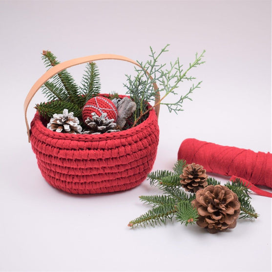 Ribbon Kerstmand met leren hengsel
3