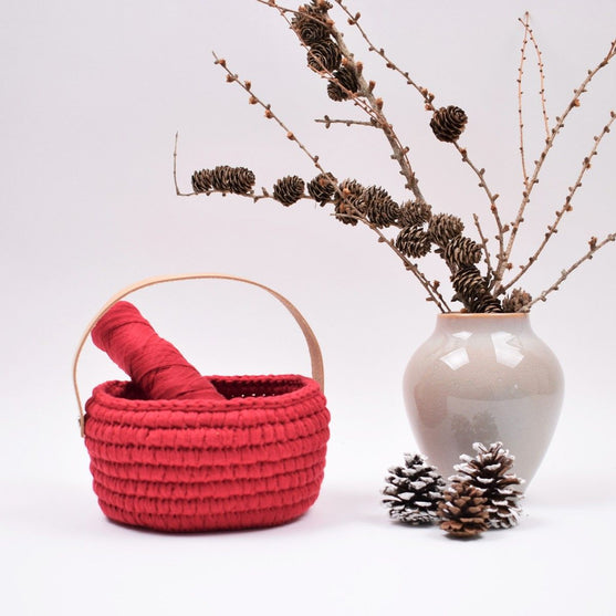 Ribbon Kerstmand met leren hengsel
2
