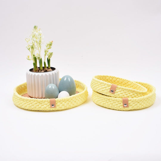 Decoratiemanden met leren bodem - Pasen