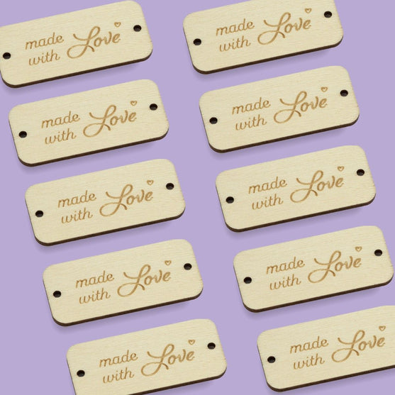 Houten labels - Made With Love - Hobbii
3