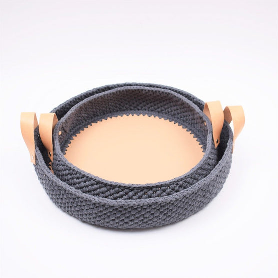 Ribbon Projectmand met Leren Bodem
2
