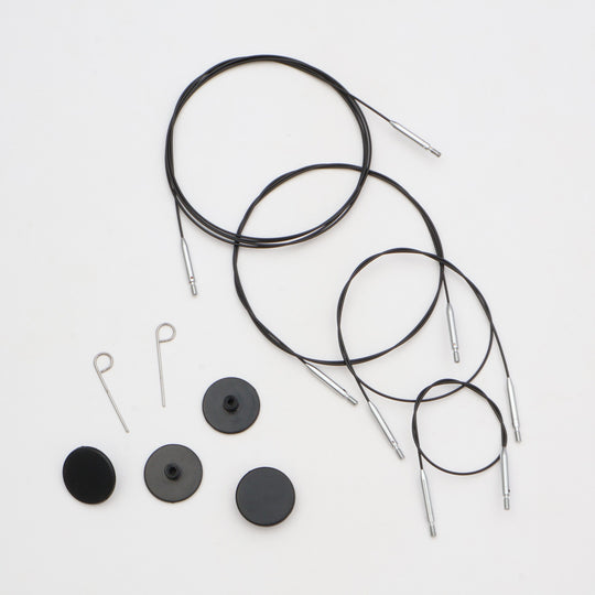 Swivel Thin & Flex kabel - Black - KnitPro