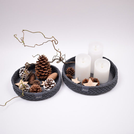 

Decoratiemanden met ronde leren bodem - Kerst
4