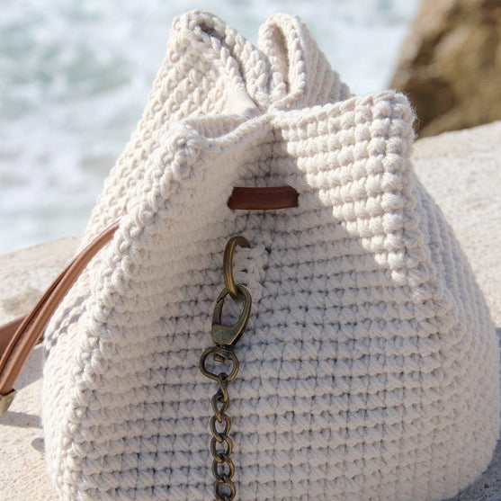

Bucket Bag met PU Lederen Bodem
1