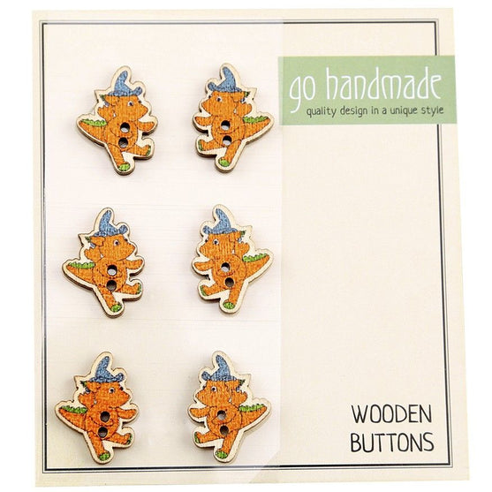 

Houten knopen - Draak Jonas - 6 stuks, 20 mm - Go Handmade
1