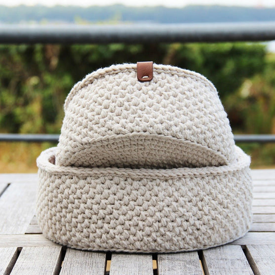 

Moss Stitch Manden - Rond
1