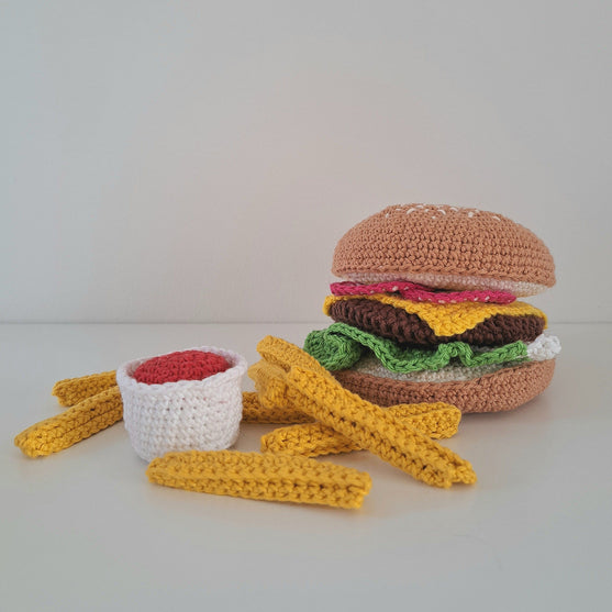 

Hamburger en Franse friet
2