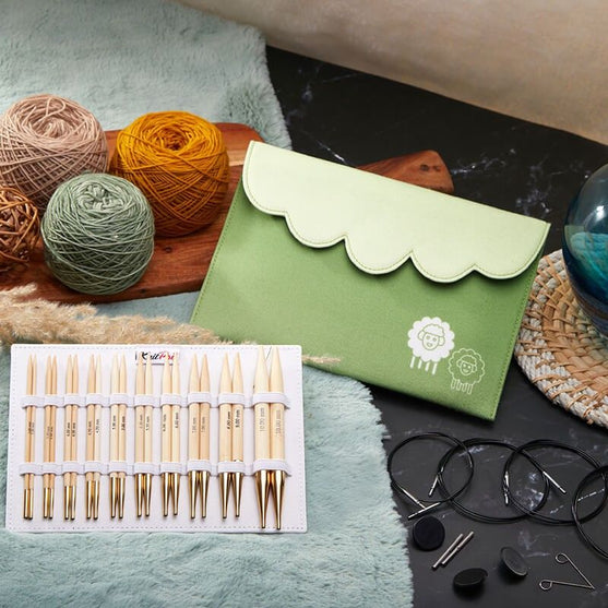 

Bamboo Deluxe verwisselbare rondbreinaaldenset - KnitPro
4