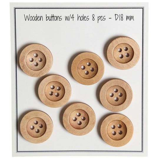 Houten knopen - Round Groove - Lichte - Go Handmade