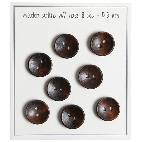 Diepe houten knopen - Donker - 8 stuks - Go Handmade