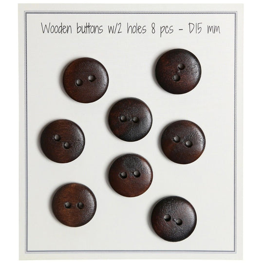 Houten Knopen UFO - Donker - 8 stuks - Go Handmade