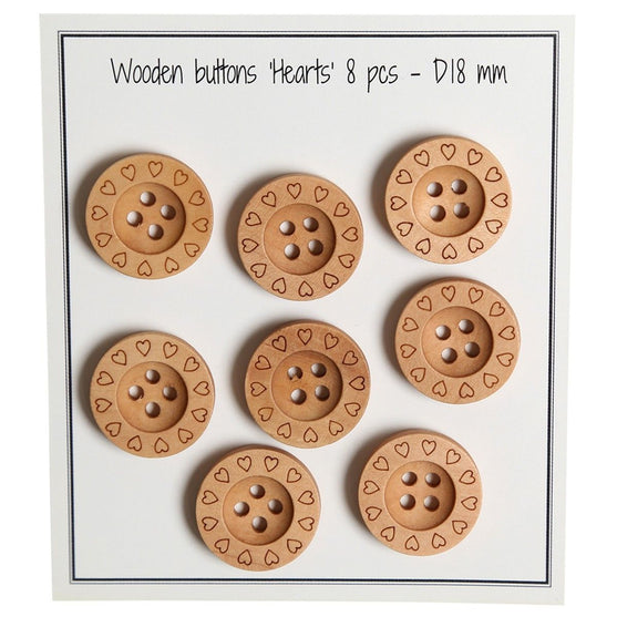 

Houten knopen - Harten - 18 mm - Go Handmade
1