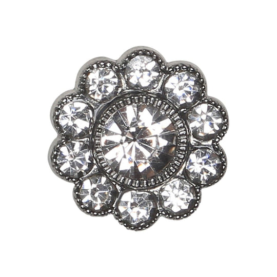 Bling Knopen - Grote stenen - Zilver - 4 stk. - Go Handmade