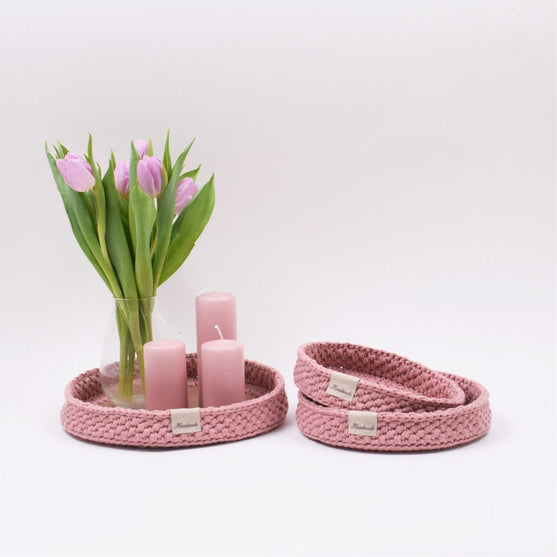 

Decoratiemanden met ronde leren bodem
1